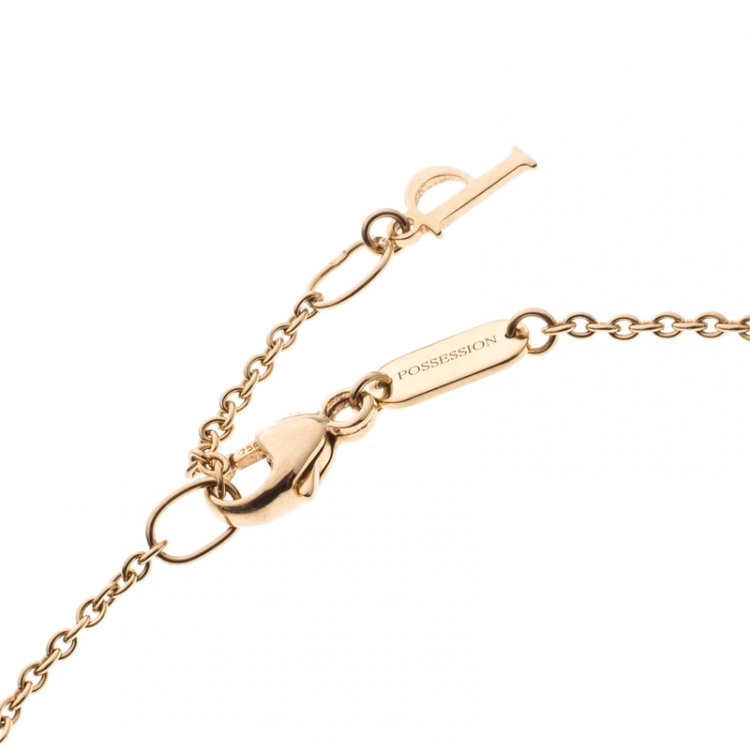 Pre Owned Piaget Possession Diamond Turquoise Bead 18k Rose Gold Bracelet