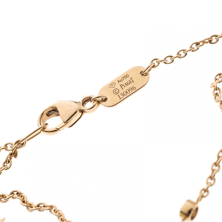 Pre Owned Piaget Possession Diamond Turquoise Bead 18k Rose Gold Bracelet