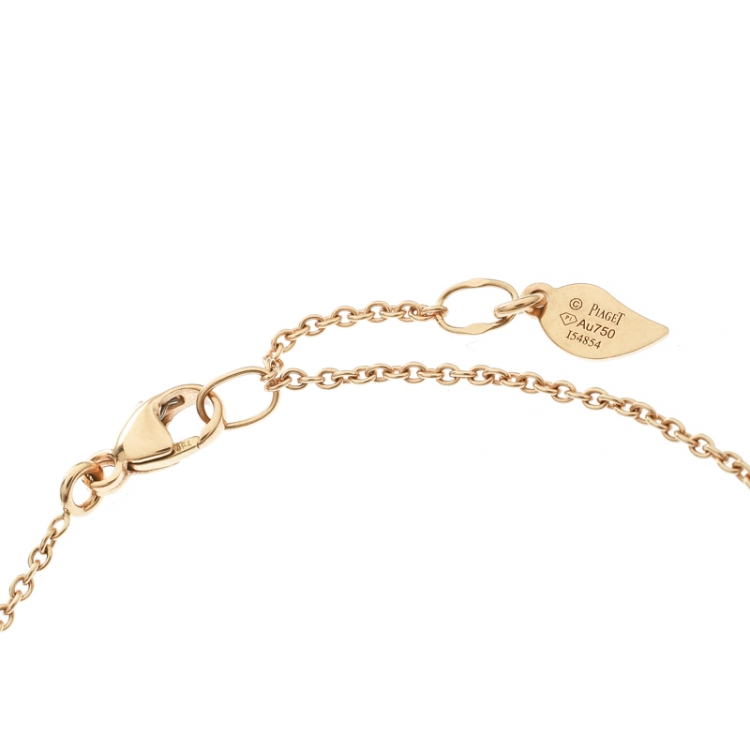 Pre Owned Piaget Rose Diamond & Pearl 18K Rose Gold Bracelet