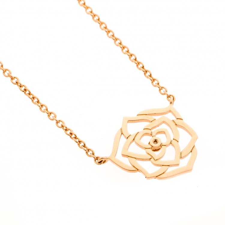 Pre Owned Piaget Rose Diamond 18k Rose Gold Pendant Necklace