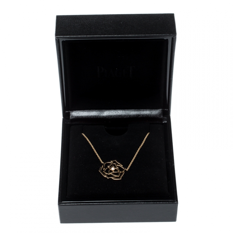Pre Owned Piaget Rose Diamond 18k Rose Gold Necklace 