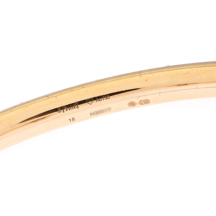 Pre Owned Piaget Possession Diamond 18k Rose Gold Open Bangle Bracelet 15
