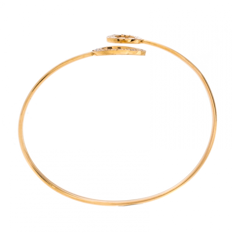 Pre Owned Piaget Possession Diamond 18K Rose Gold Adjustable Bypass Bracelet 16