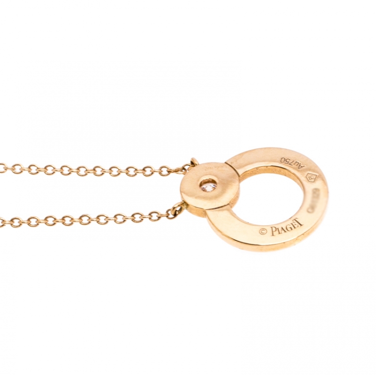 Pre Owned Piaget Possession Diamond 18K Rose Gold Pendant Necklace