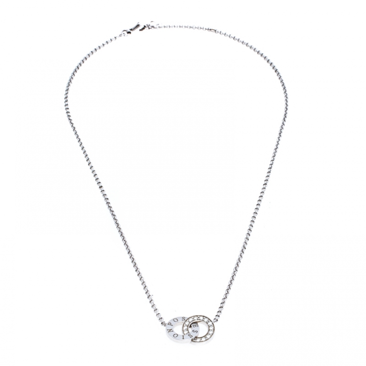 Pre Owned Piaget Possession Toi & Moi Diamond 18K White Gold Pendant Necklace