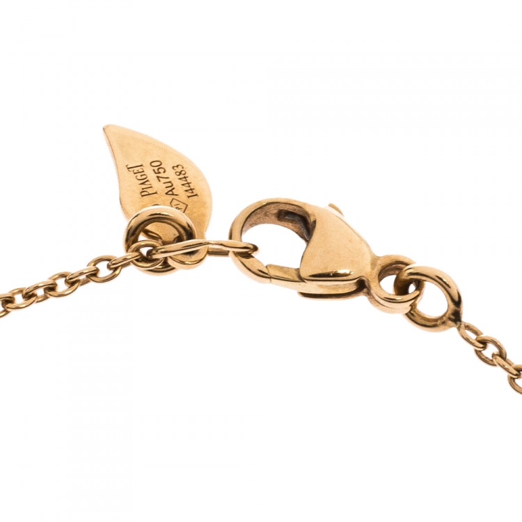 Pre Owned Piaget Rose Diamond & Cultured Pearl 18K Rose Gold Bracelet