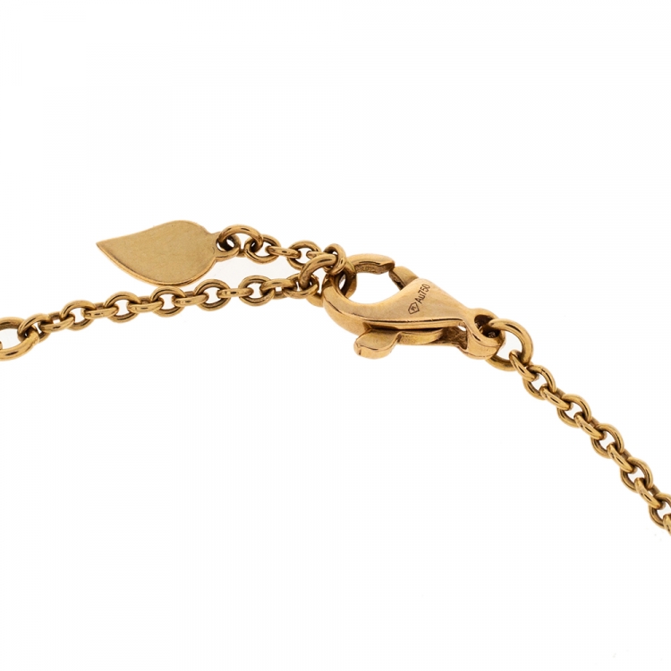 Pre Owned Piaget Diamond Rose Motif 18K Yellow Gold Chain link Bracelet