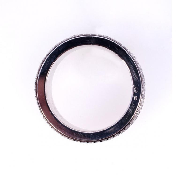 Pre Owned Piaget Three Diamond Sliding Rows Band Ring Size 53