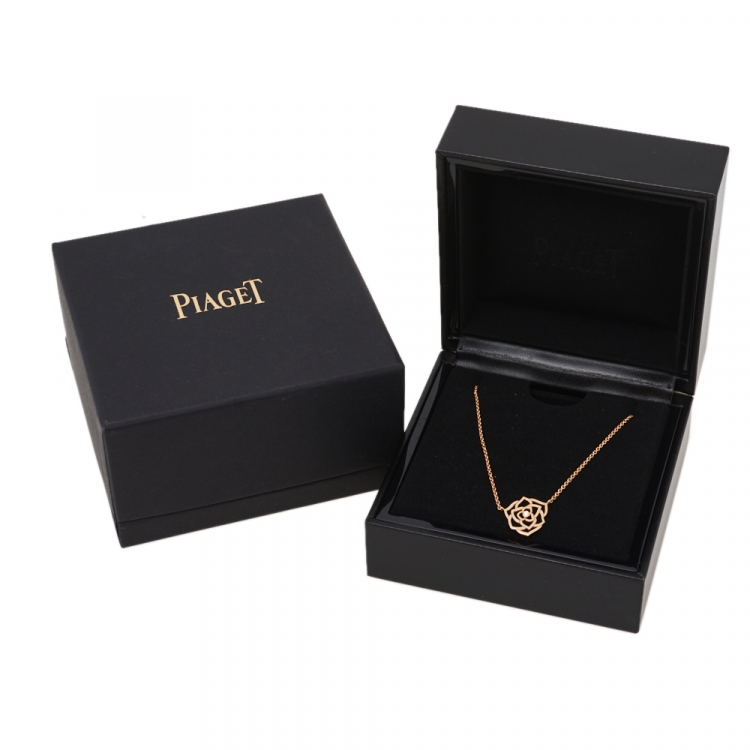 Pre Owned Piaget Rose Diamond 18k Rose Gold Pendant Necklace
