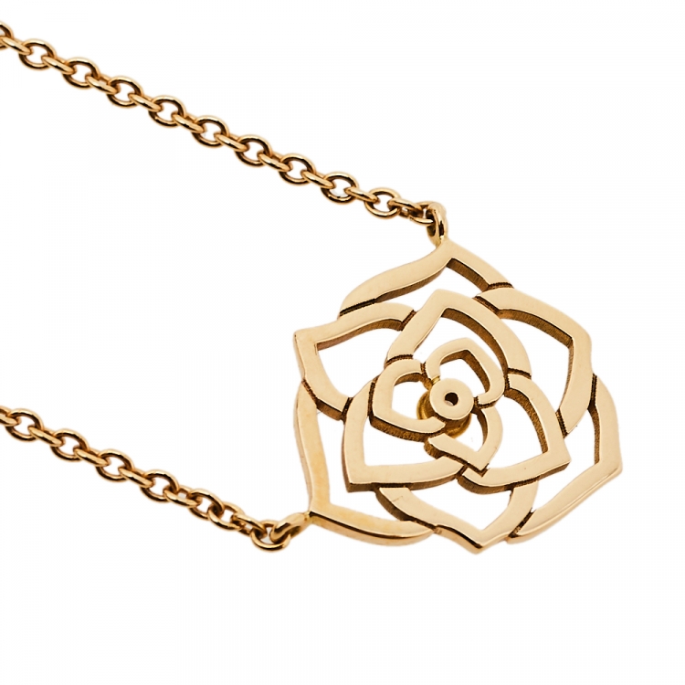 Pre Owned Piaget Rose Diamond 18k Rose Gold Pendant Necklace
