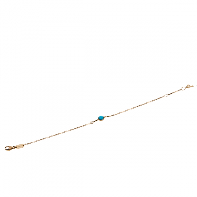 Pre Owned Piaget Possession Turquoise Diamond 18K Rose Gold Bracelet