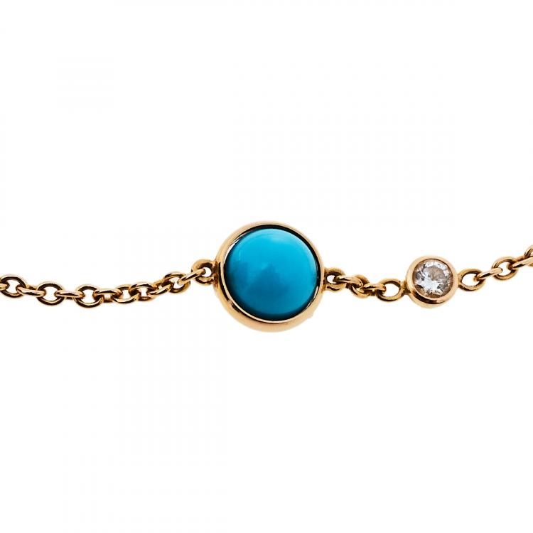 Pre Owned Piaget Possession Turquoise Diamond 18K Rose Gold Bracelet