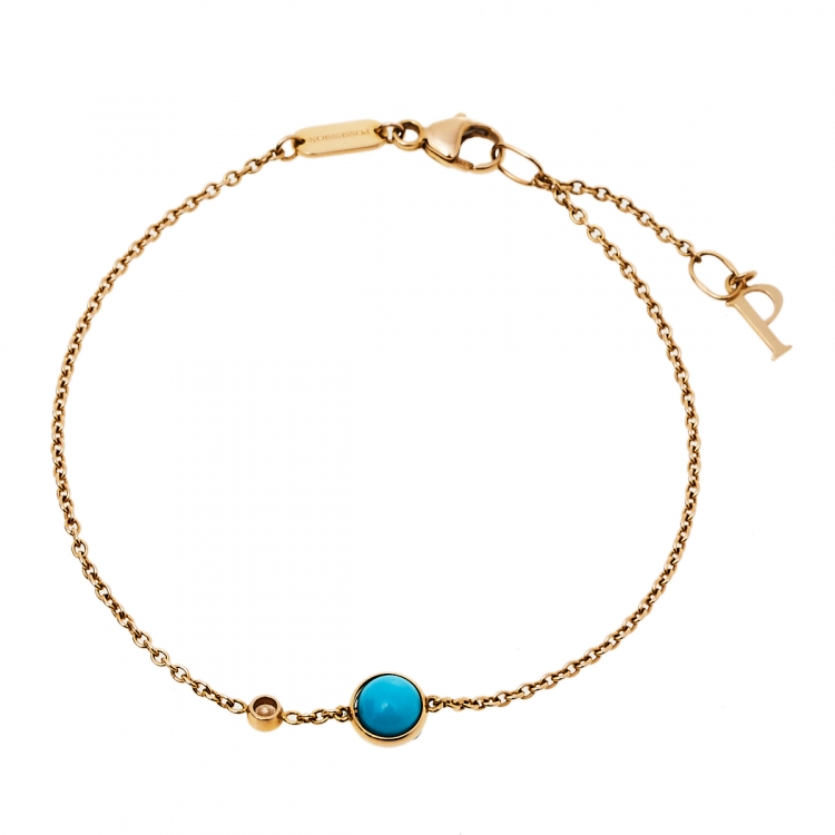 Pre Owned Piaget Possession Turquoise Diamond 18K Rose Gold Bracelet