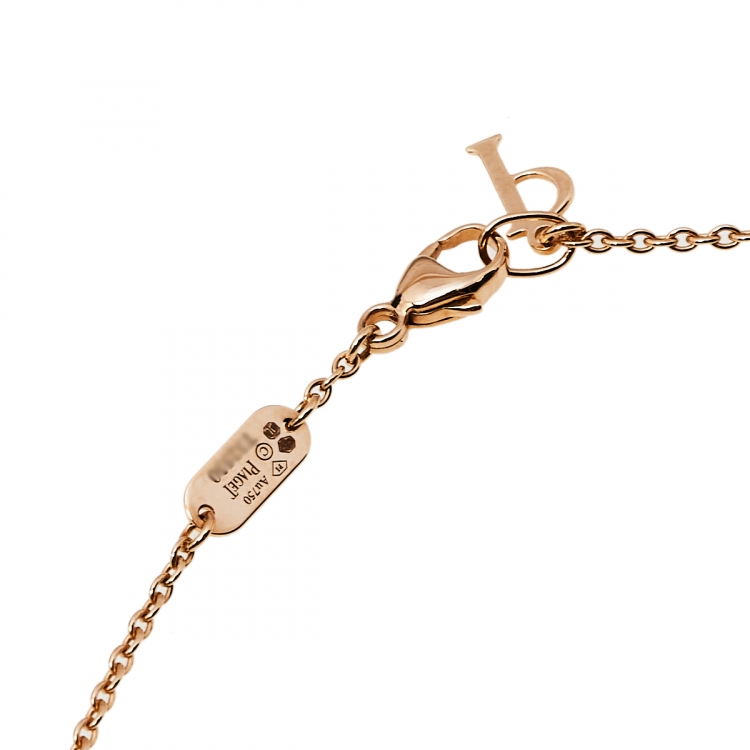 Pre Owned Piaget Possession Diamond Turquoise 18K Rose Gold Pendant Necklace