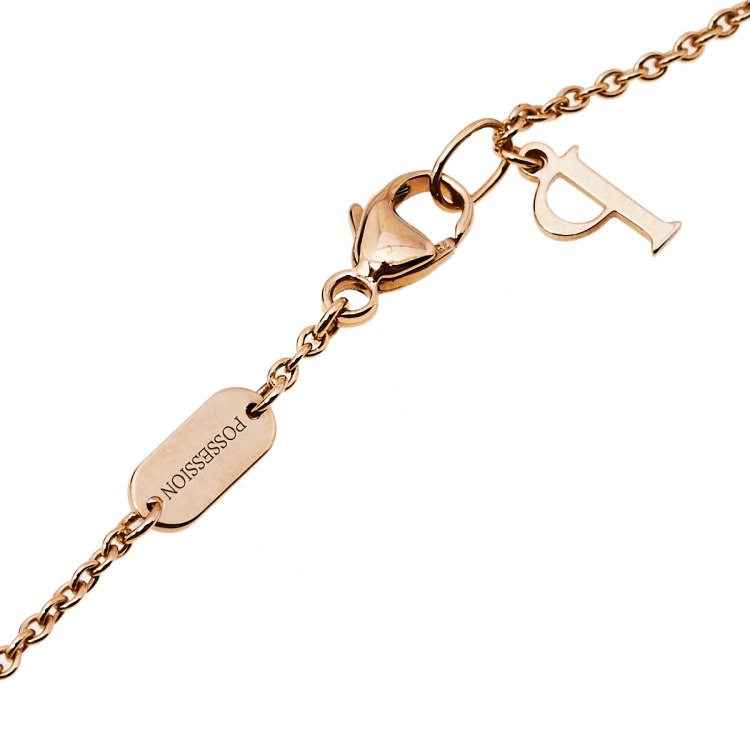 Pre Owned Piaget Possession Diamond Turquoise 18K Rose Gold Pendant Necklace