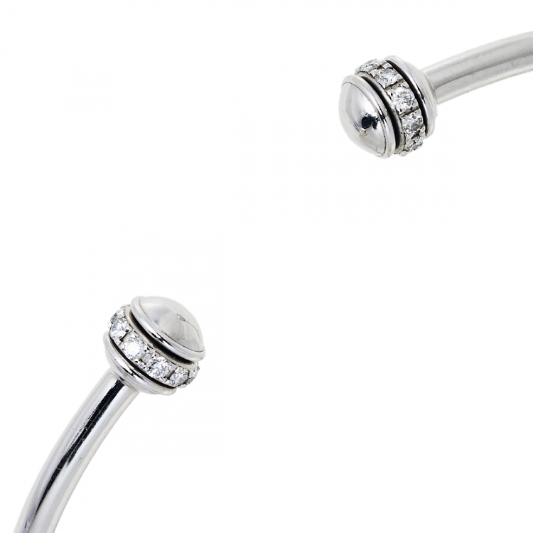 Pre Owned Piaget Possession Diamond 18K White Gold Cuff Bracelet 15
