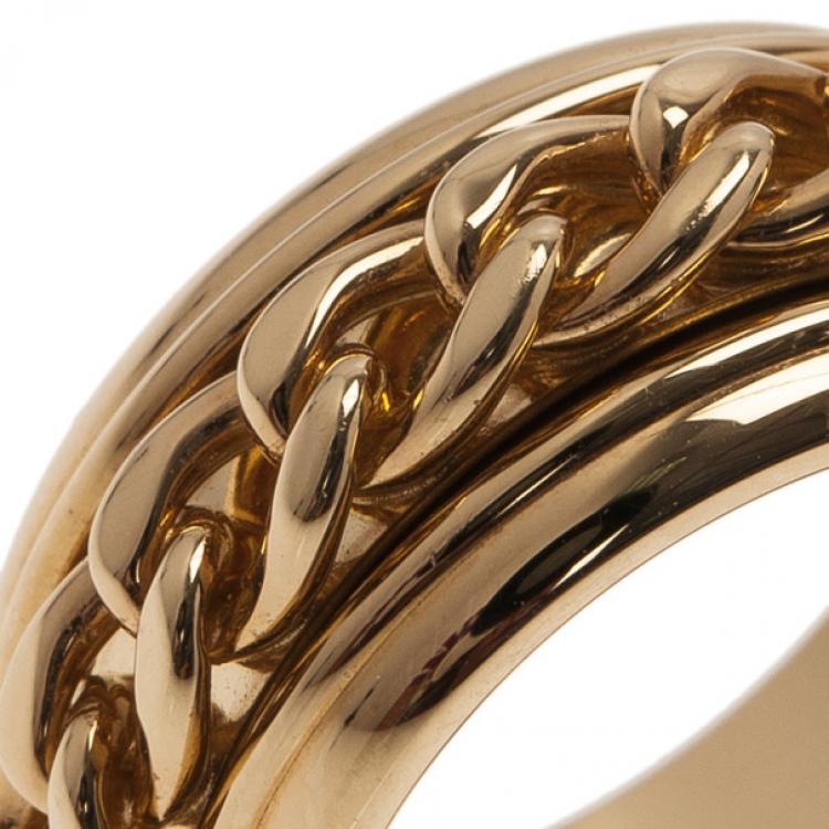 Pre Owned Piaget Possession Chain Motif Yellow Gold Ring Size 56