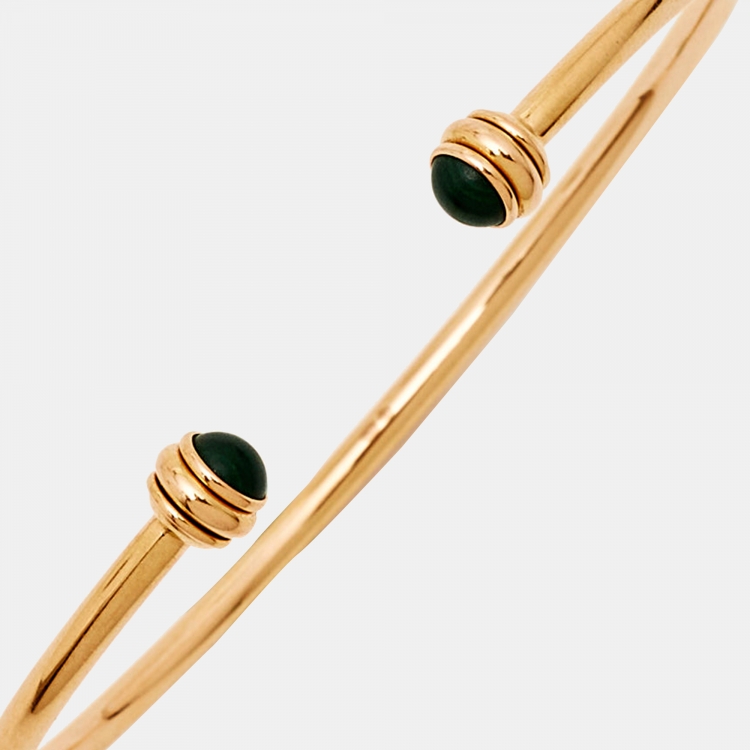 Pre Owned Piaget Possession Malachite 18k Rose Gold Bracelet 16
