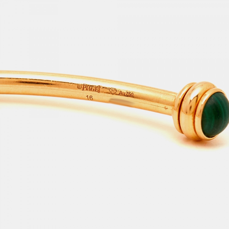 Pre Owned Piaget Possession Malachite 18k Rose Gold Bracelet 16