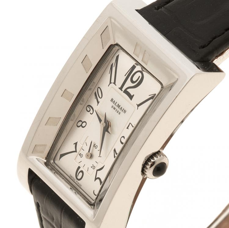 Pre Owned Balmain White Mother of Pearl  Quartz Stainless Steel Women's Wristwatch 24 mm