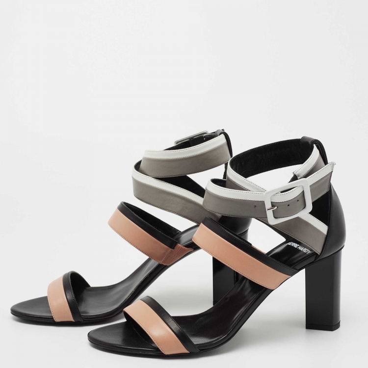 Pre Owned Pierre Hardy Multicolor Leather Block Heel Sandals Size 40