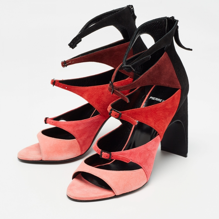 Pre Owned Pierre Hardy Multicolor Suede Ankle Strap Sandals Size 38
