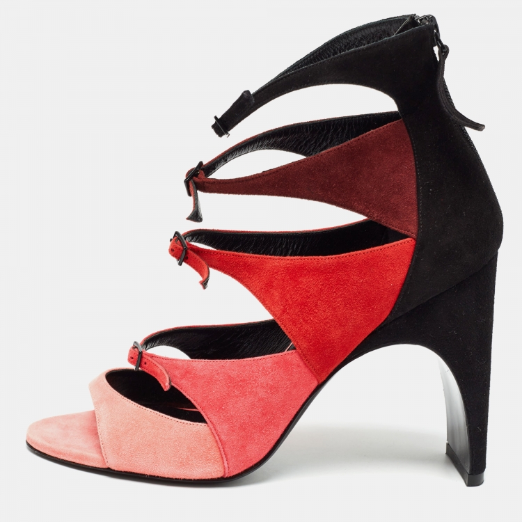 Pre Owned Pierre Hardy Multicolor Suede Ankle Strap Sandals Size 38