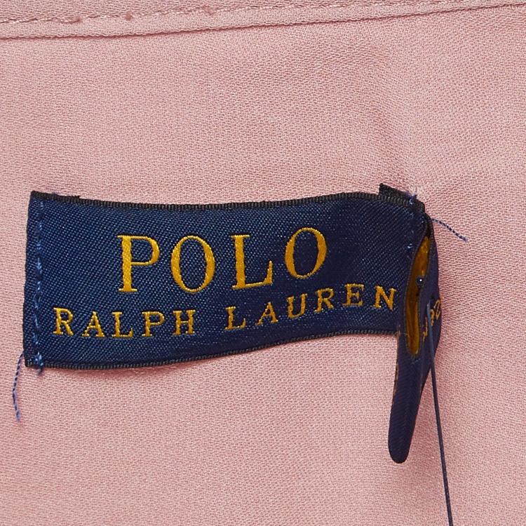 Pre Owned Polo Ralph Lauren Spring Violet Silk Blend Long Sleeve Blouse XS