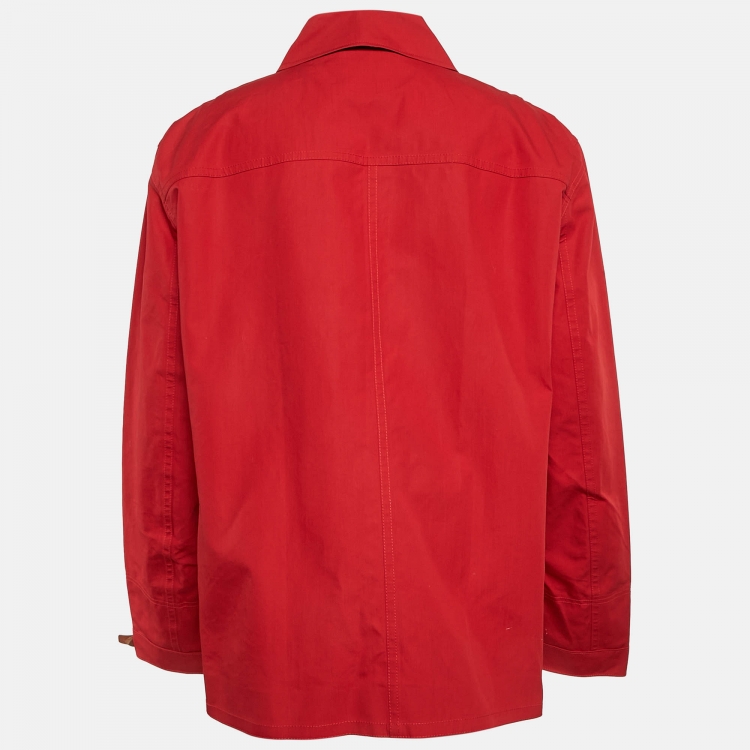 Pre Owned Polo Ralph Lauren Red Cotton Clasp Detail Fireman Jacket XXL