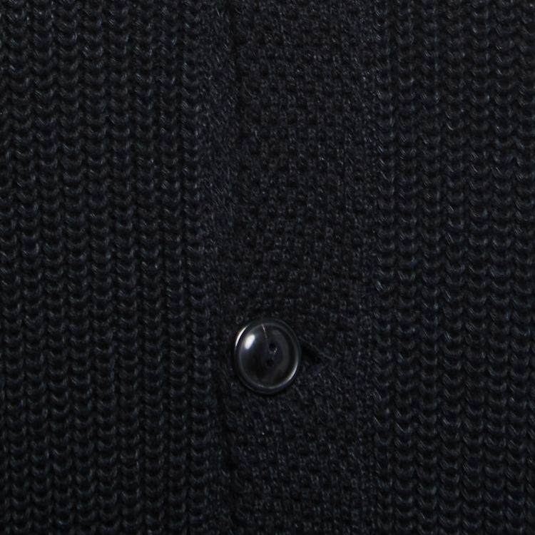 Pre Owned Polo Ralph Lauren Black Linen & Cotton Turtleneck Cardigan M