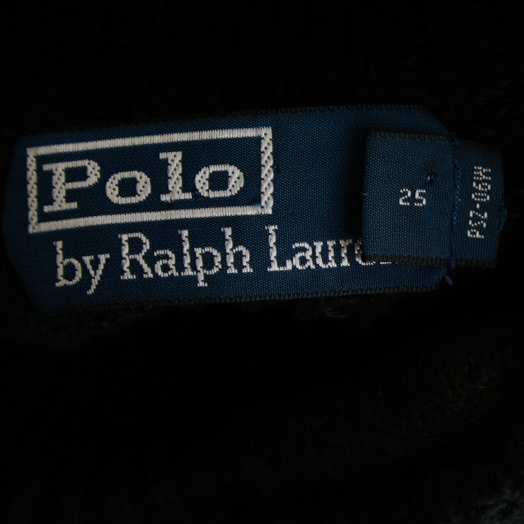 Pre Owned Polo Ralph Lauren Black Linen & Cotton Turtleneck Cardigan M