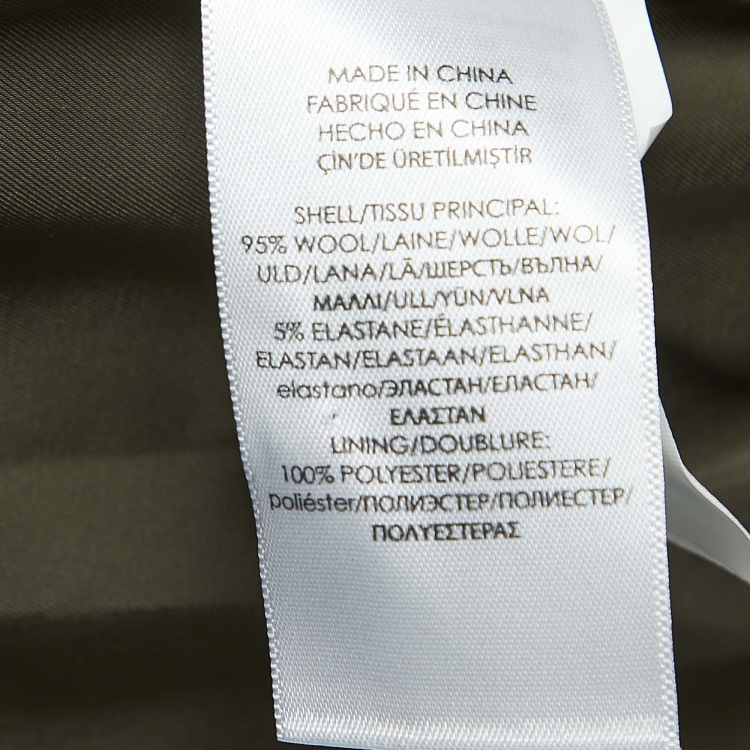 Pre Owned Polo Ralph Lauren Olive Green Wool Double Breasted Blazer XS