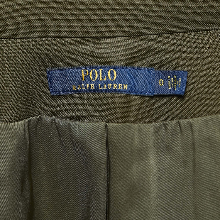 Pre Owned Polo Ralph Lauren Olive Green Wool Double Breasted Blazer XS