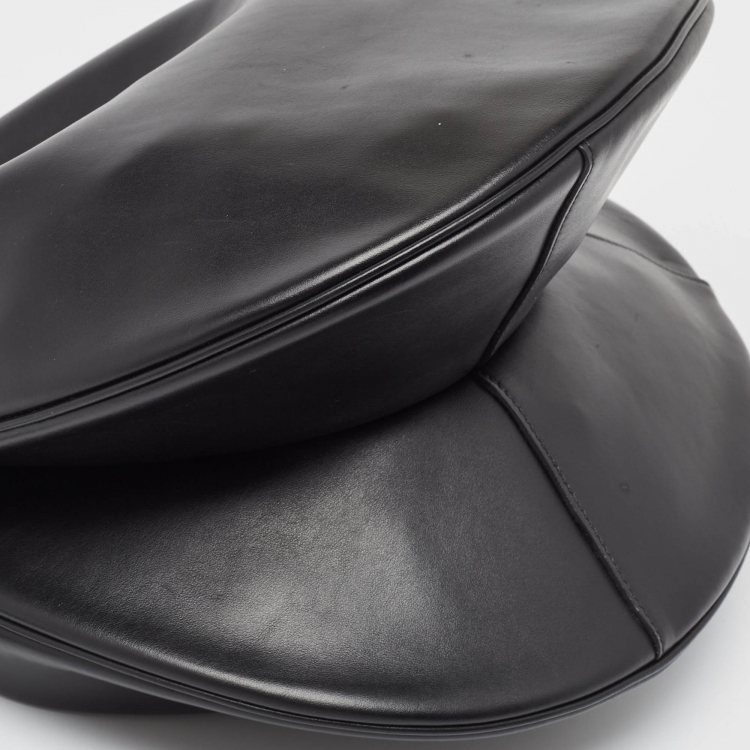 Pre Owned Polo Ralph Lauren Black Leather ID Flap Hobo