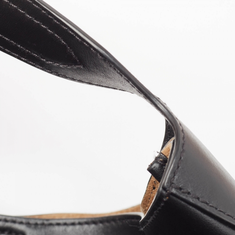 Pre Owned Polo Ralph Lauren Black Leather ID Flap Hobo