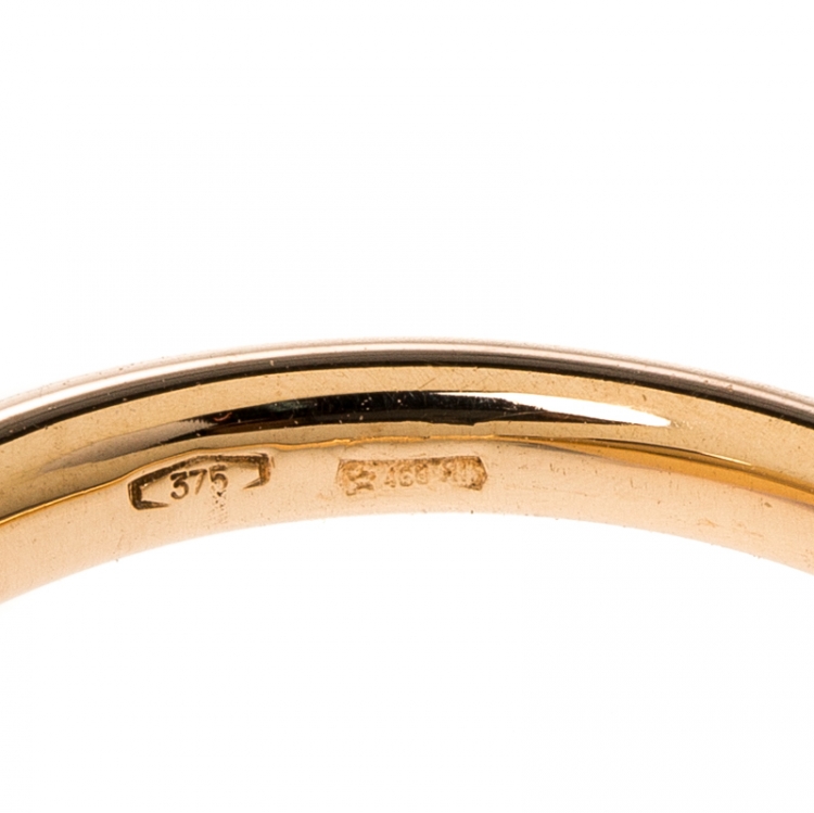 Pre Owned Pomellato Rouge Passion Synthetic Pink Sappire & 9K Rose Gold Ring Size 48