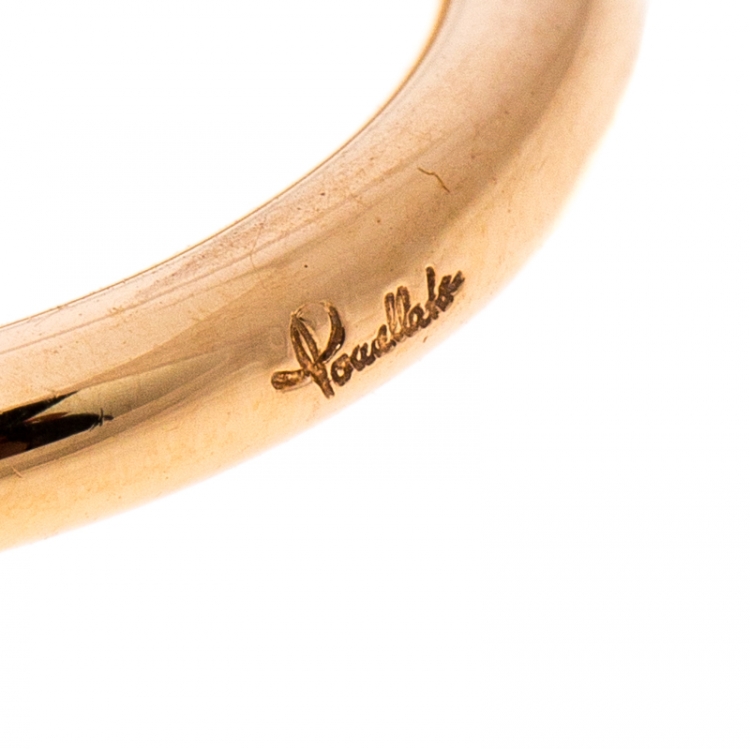 Pre Owned Pomellato Nudo White Topaz 18k Rose Gold Ring Size 50