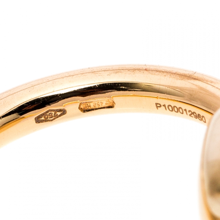 Pre Owned Pomellato Nudo White Topaz 18k Rose Gold Ring Size 50