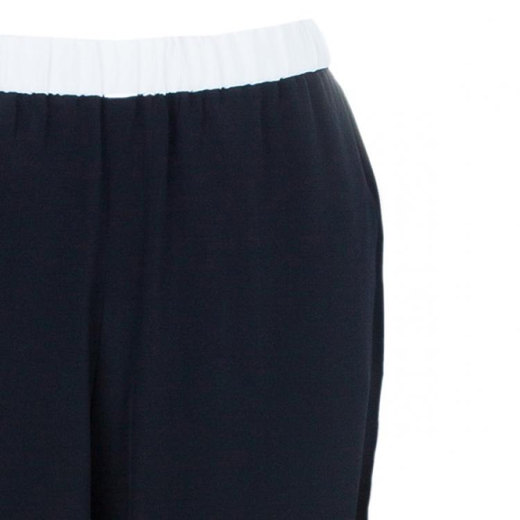 Pre Owned Prabal Gurung Contrast Striped Silk Pants S