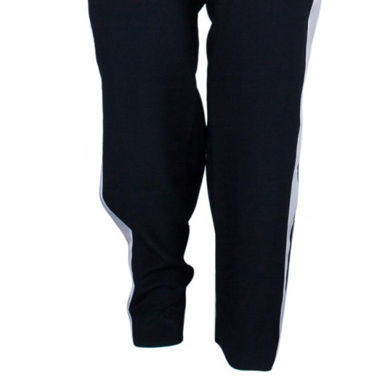 Pre Owned Prabal Gurung Contrast Striped Silk Pants S