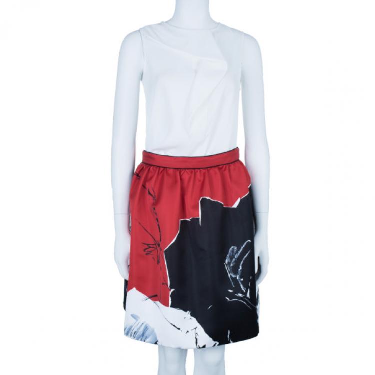 مملوكة مسبقًا Prabal Gurung Rose Gathered Flounce Skirt S