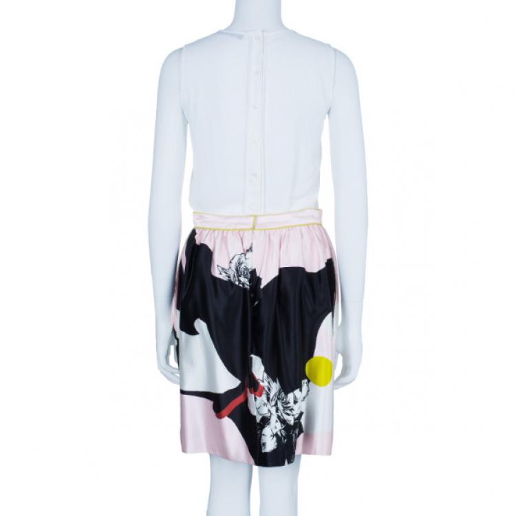 Pre Owned Prabal Gurung Floral Flounce Skirt M
