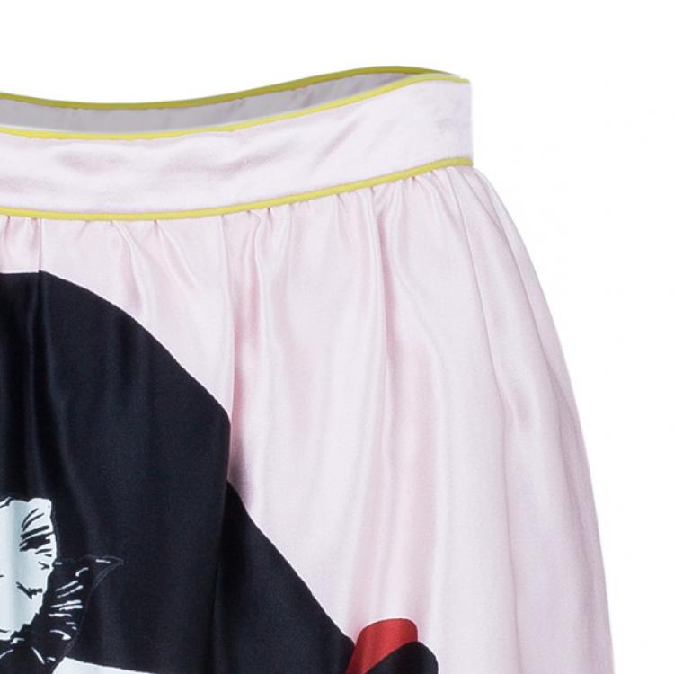 Pre Owned Prabal Gurung Floral Flounce Skirt M