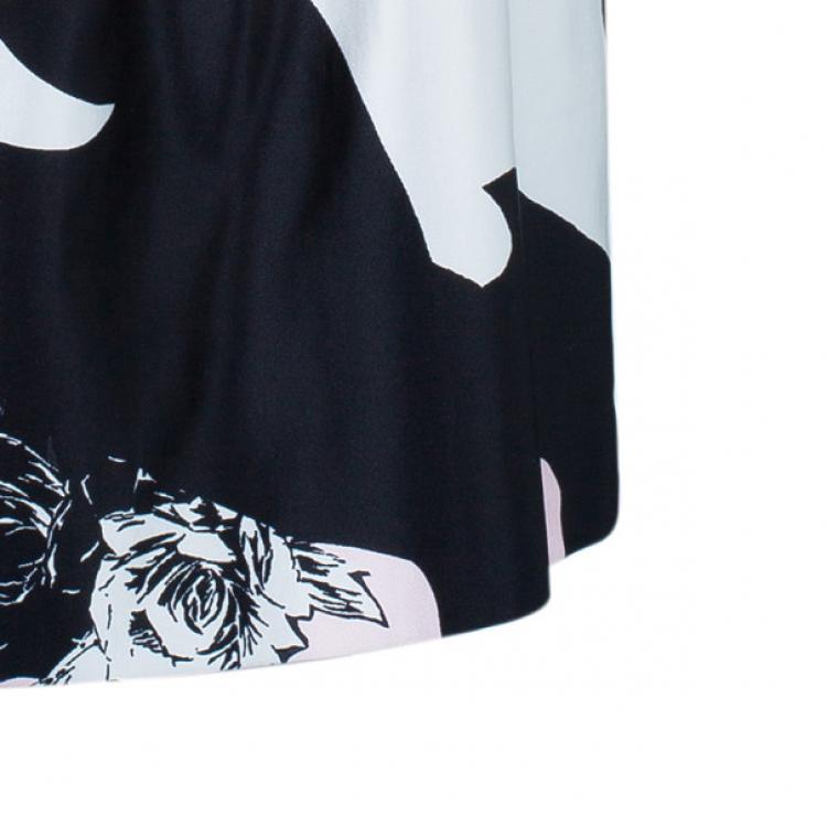 Pre Owned Prabal Gurung Floral Flounce Skirt M