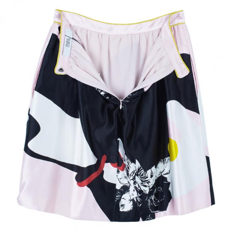 Pre Owned Prabal Gurung Floral Flounce Skirt S