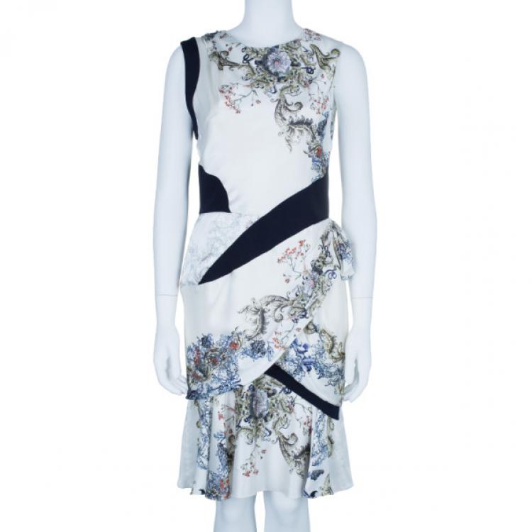 مملوكة مسبقًا Prabal Gurung Sleeveless Printed Ruched Dress S