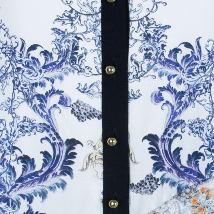 Pre Owned Prabal Gurung Full Sleeve Printed Combo Dress M