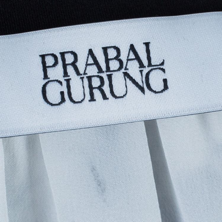 Pre Owned Prabal Gurung Full Sleeve Printed Combo Dress M