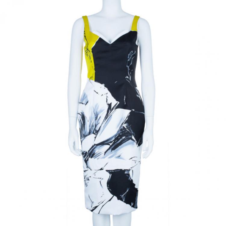 Pre Owned Prabal Gurung Floral Printed Bustier Dress M