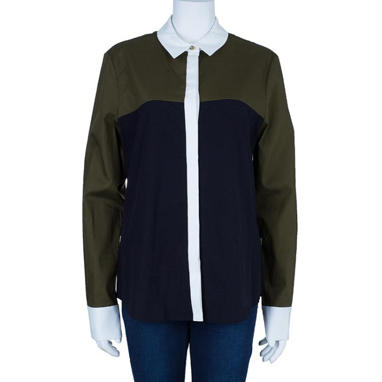 Pre Owned Prabal Gurung Colorblock Shirt M